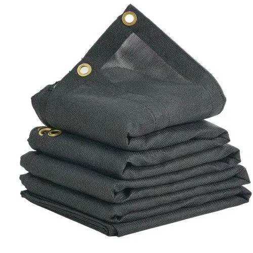 Dump Truck Mesh Tarp, 6.5x18 ft, PVC Coated Black Heavy Duty Cover with 5.5" 18oz Double Pocket, Brass Grommets, Reinforced