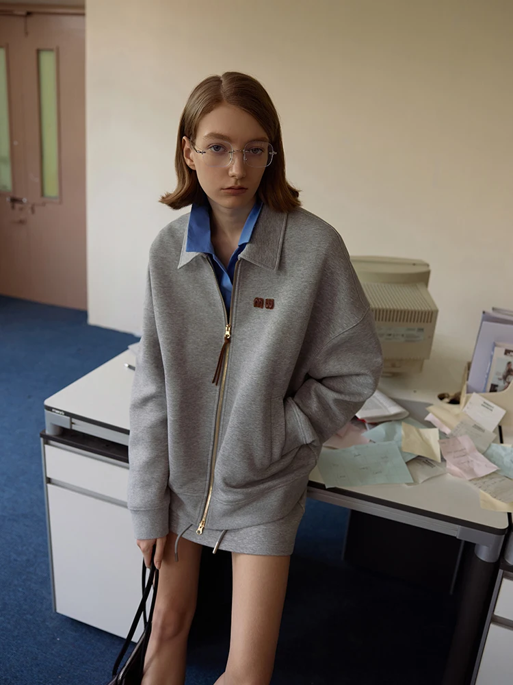 Fre Moi Sli Air Cotton M Sweatirt Double Zipper ex Hoodie Comfortable Breathable Cotton Polyester Blend Long Sve