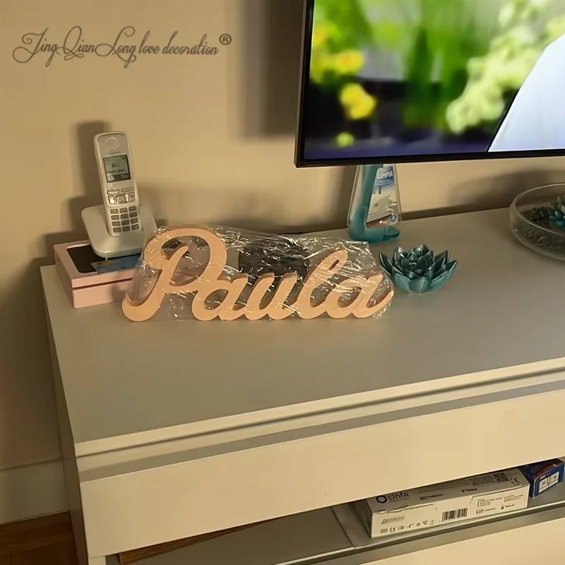 Custom Wooden Name Sign SCRIBBLE FONT  Wall Art Personalised Baby Name Sign For Nursery  Kids Bedroom Name Sign