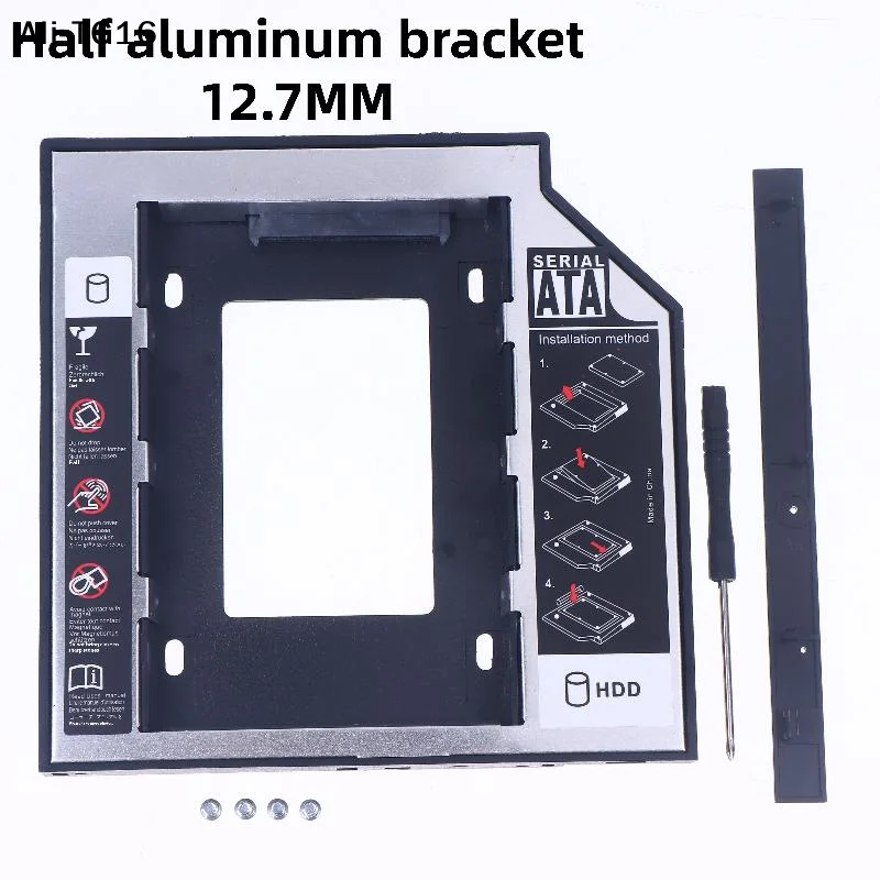 【TG】1 Set Plastic Aluminum Universal 9.5/12.7mm SATA 3.0 2nd HDD Caddy 2.5" SSD CD DVD to HDD Case Enclosure CD-ROM ODD Optibay