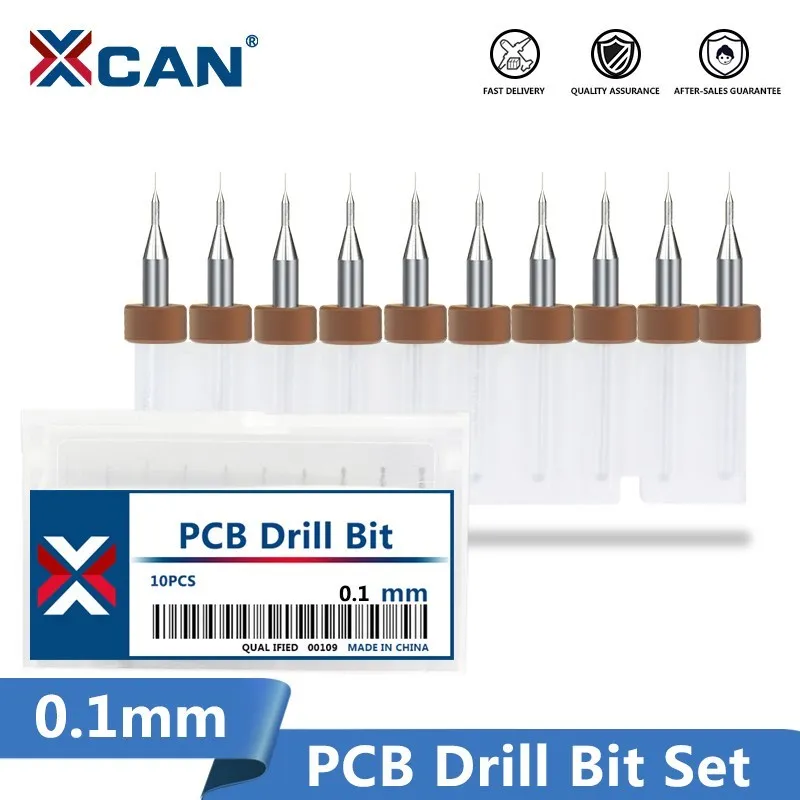 XCAN PCB Drill Bits 0.1mm Mini Print Circuit Board Drill Bit Import Carbide CNC Drilling Tool