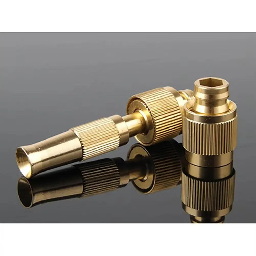 1Set High Pressure Water Spray Torch Nozzle Brass Plating with Quick-connect Connector Washing Machine Nozzle 1/2" 3/4"
