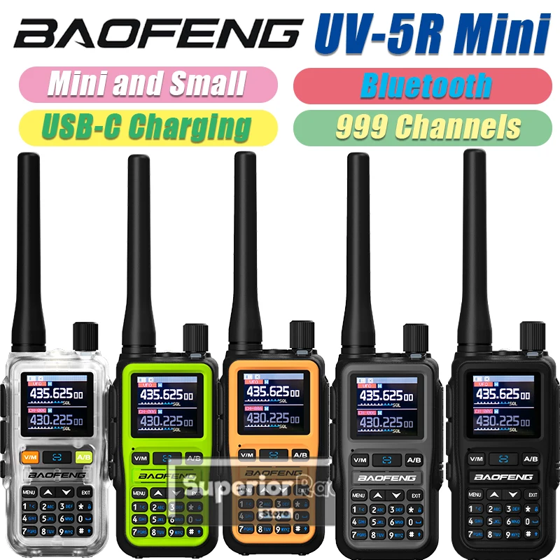 1/2/4PCS Baofeng UV-5R Mini Walkie Talkie Versatile Portable Bluetooth APP Programming AM FM Kids Gifts For Camping BF-5R Mini
