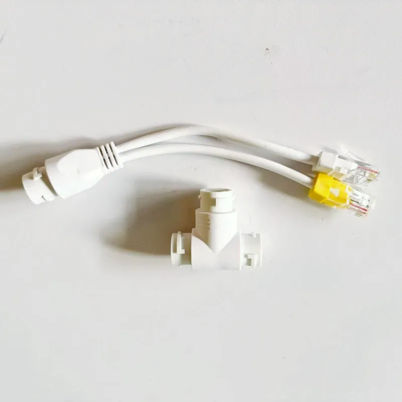 POE Splitter 2-in-1 Network Cabling Connector Three-way RJ45 Connector POE Cable for IP Camera Security System