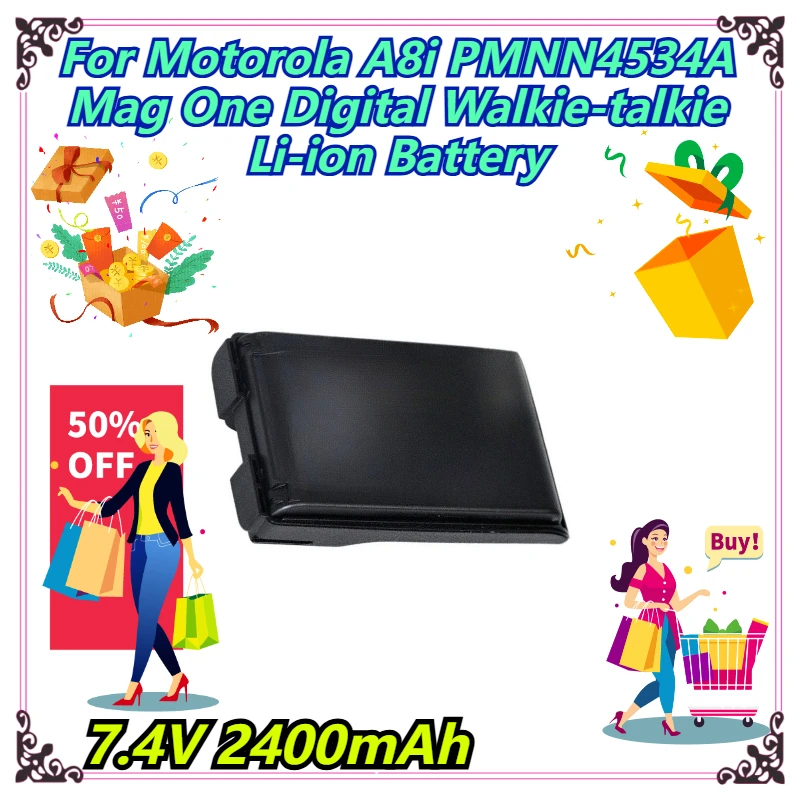 7.4V 2400mAh For Motorola A8i PMNN4534A Mag One Digital Walkie-talkie Li-ion Battery
