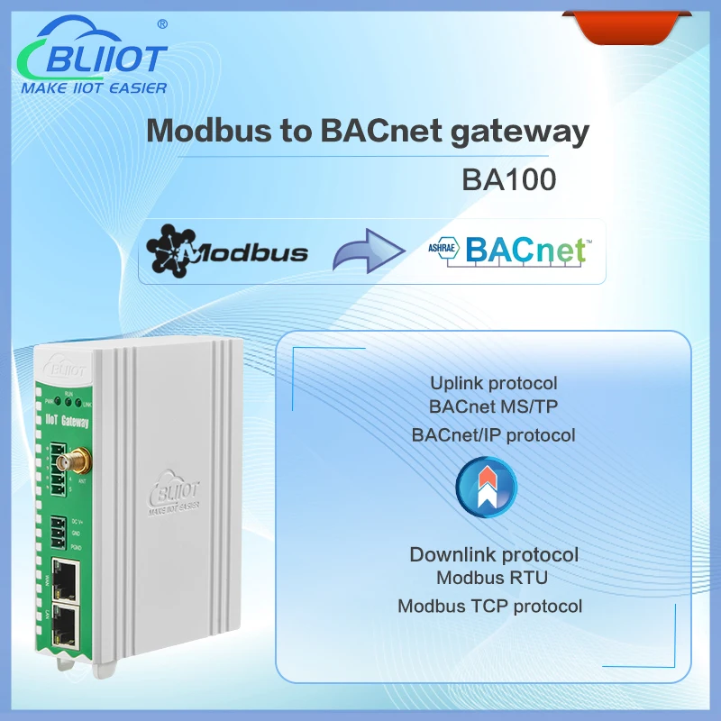 Building Modbus to BACnet/IP BACnet MS/TP to PLC DDC Converter BMS Gateway