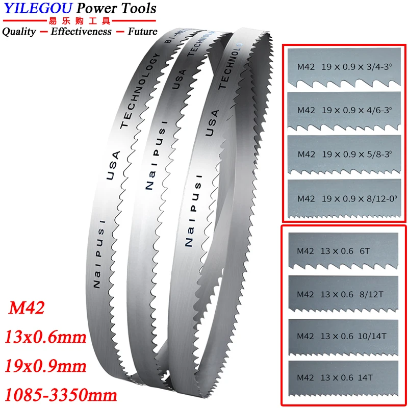 1140 1735 1826 2240 2750mm M42 Bi-Metal Band Saw Blade 13 19mm Bimetal Bandsaw Blade Cutting Hardwood, Metal 1/2" 3/4" Saw Blade